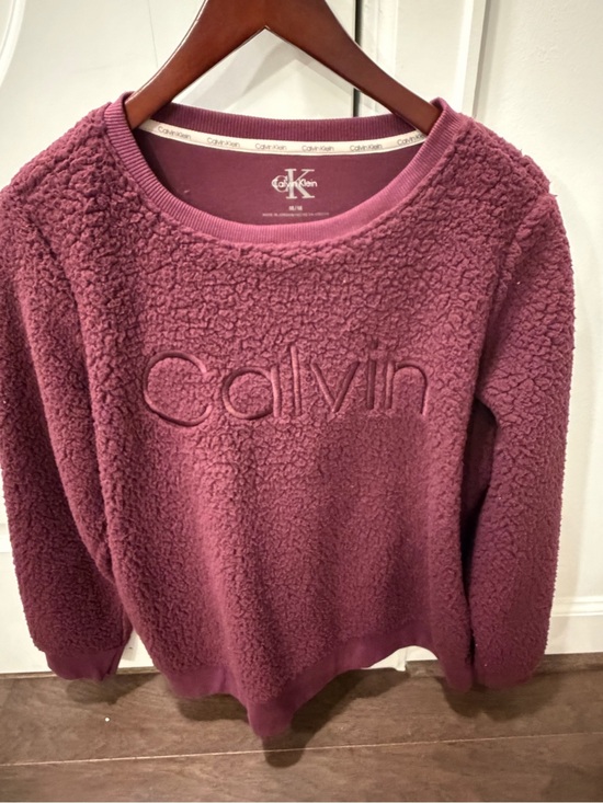Calvin Klein Sweaters - Calvin Klein Women's Crewneck Sherpa Sweater - Plum
